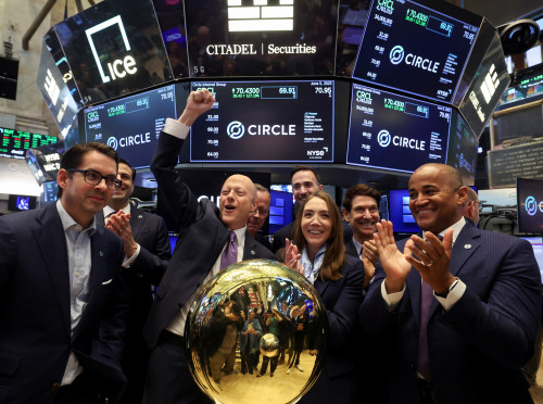 Stablecoin firm Circle adds to stellar first day gains with another stock surge
