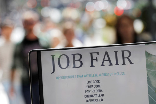 US weekly jobless claims fall; manufacturing production retreats in March